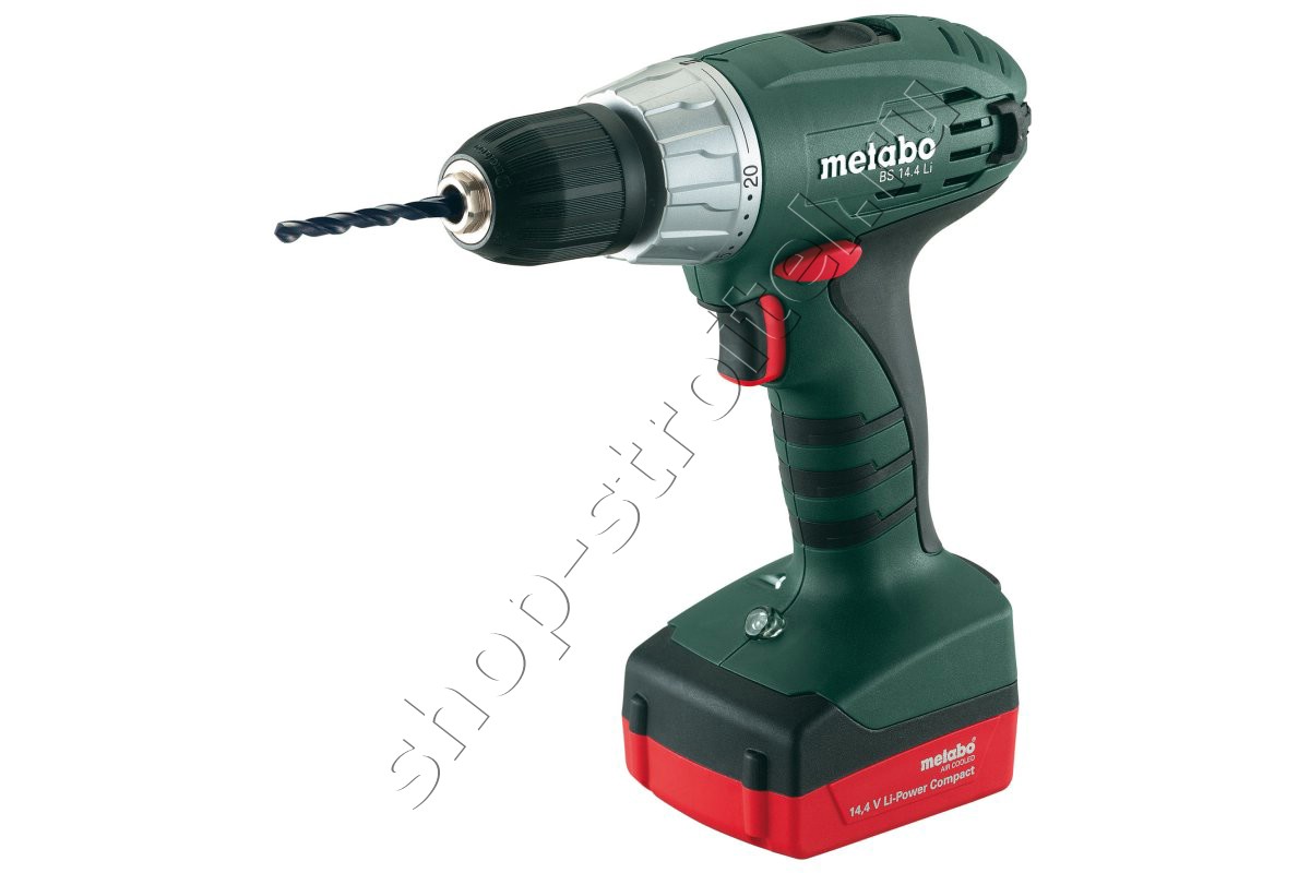 Увеличенная фотография Аккумуляторная дрель шуруповерт Metabo BS 14.4 Li (2*1,5Ач)+ оснастка 602105880